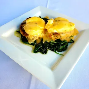 Crab cake eggs Benedict with FRESH louisiana crab!