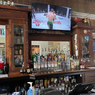 a bar with a flat screen tv