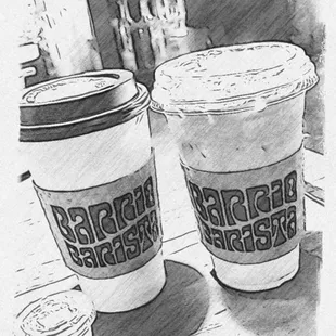 Treated my daughter visiting to cold and hot horchata lattes with a side of simple syrup