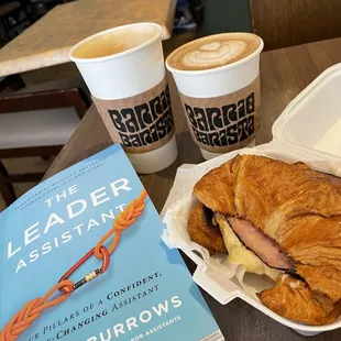 Breakfast croissant with the horchata and Mexican mocha