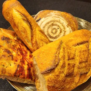 Focaccia, mini Baguette, and Khorasan.
