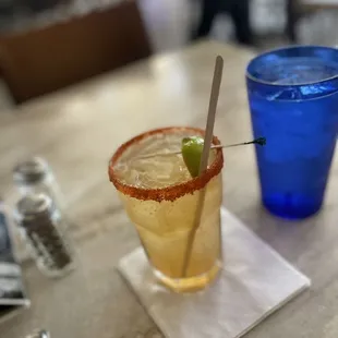 Cadillac margarita with Tajin rim