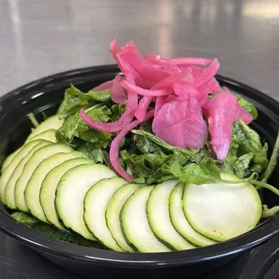 House salad with Chimichurri dressing and pickled onions