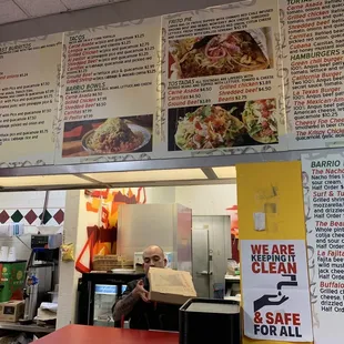 the menu of the restaurant