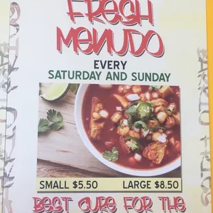 Special on Saturday and Sunday