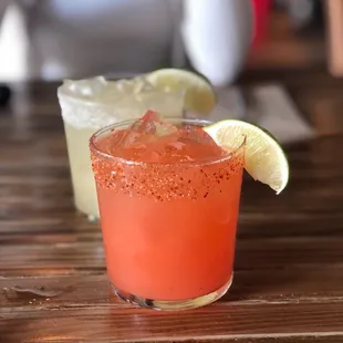 Blood orange margarita, classic margarita