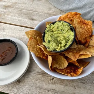 Guacamole &amp; Homemade Chips and Salsa