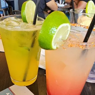 Mango Aqua Fresca and Strawberry Margarita