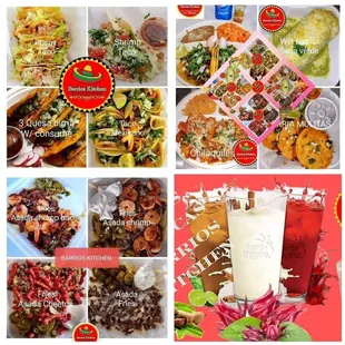 a variety of mexican food items