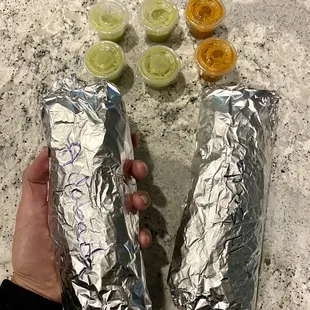 Super burritos and salsas