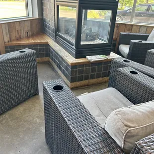 Armchairs with cup holders!