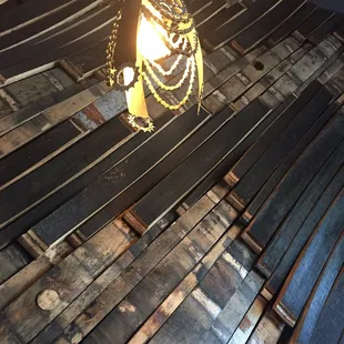 Barrel staves on the wall