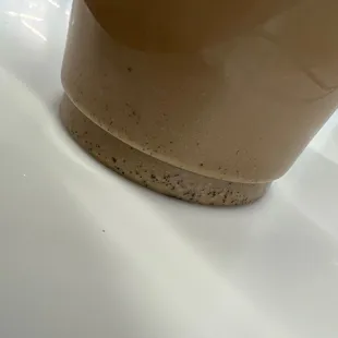 Latte with grounds included