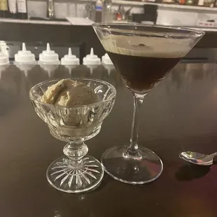 Espresso Martini and butter pecan ice cream
