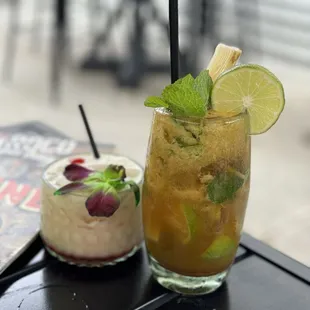 Passionfruit mojito and smoked colada
