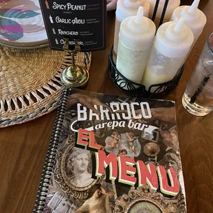 Menu aesthetic and sauces