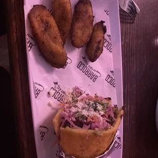 a plate of food on a table