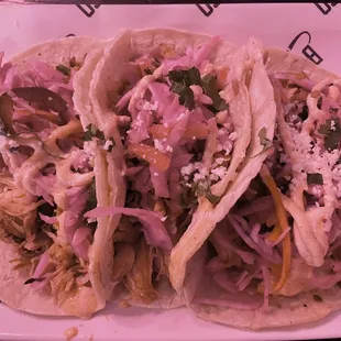 Three Adobo Chicken Tacos