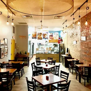 the inside of a restaurant