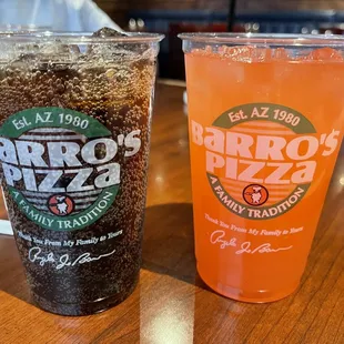 two drinks on a table