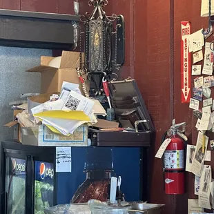 Dirty clutter... office paperwork?