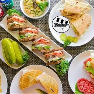 a variety of sandwiches