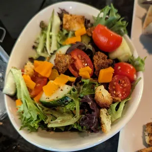 Side salad, which is not blurry in real life:)