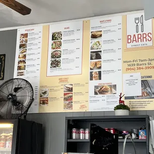 menus on the wall