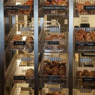 Shot of the bagel rack
