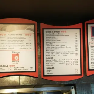 More of the menu board