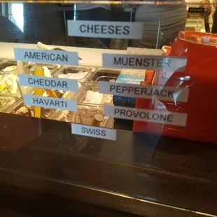 Different slices of cheese you can have on your sandwich
