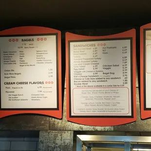 Menu board