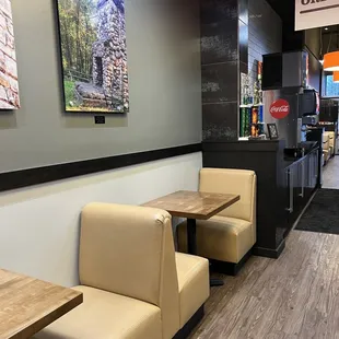  a view of the dining area