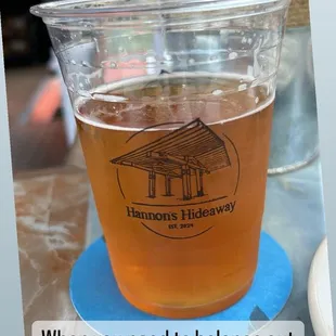 Tasty beverage on patio