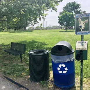 Trash + Recycle + Doggie Bags
