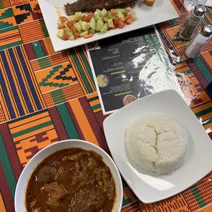 Beef stew &amp; fried fish dinners