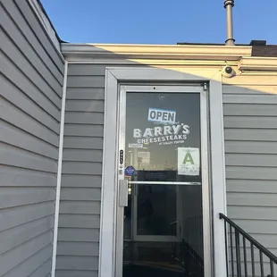 the entrance to the restaurant