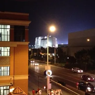 A view of the stadium at night