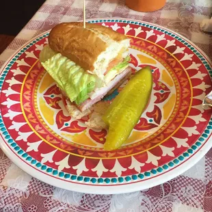 1/2 of a club sandwich