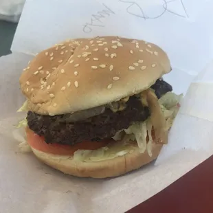 Bacon cheeseburger with grilled onions