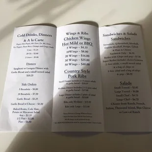 the menu