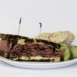 Pastrami Rachel on Marble Rye Bread