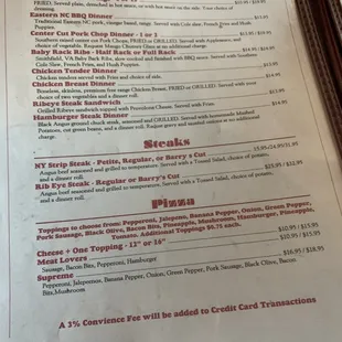 Barry's menu July 2021