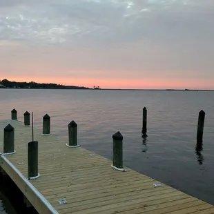 Nice dock on waterfront side of restaurant