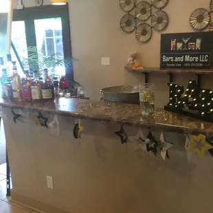 Bar setup for a graduation party on 07/09/16