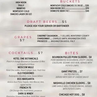 Happy Hour Menu September 2023