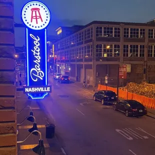  a view of a city street at night