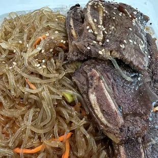 Galbi with kimchi fried rice ($4.50 extra for substitution)