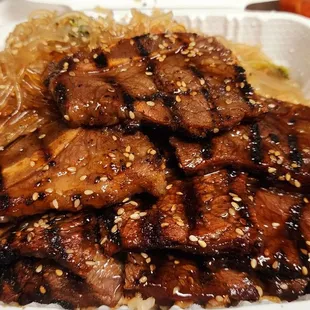 Galbi over brown rice
