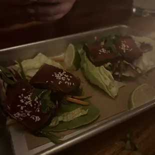 Lettuce Wrapped Tuna Tacos